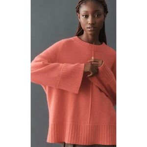 Maeve Cashmere Chandler‎ Sweater Women Small Pink Oversized Bell Sleeve Crewneck